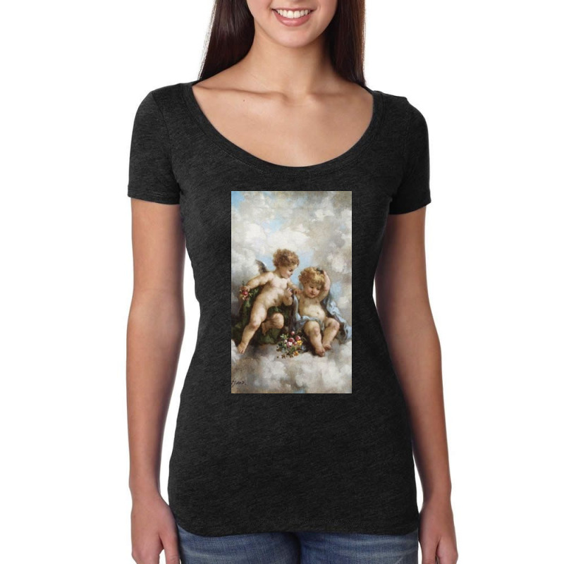 Cherub Renaissance Art Aesthetic Women's Triblend Scoop T-shirt by Steeleder | Artistshot