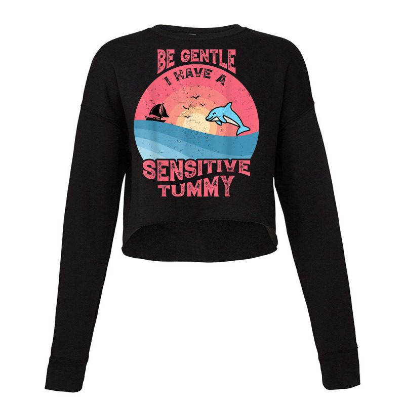 Be Gentle I Have A Sensitive Tummy Funny T Shirt Cropped Sweater by atereldoegevbm | Artistshot