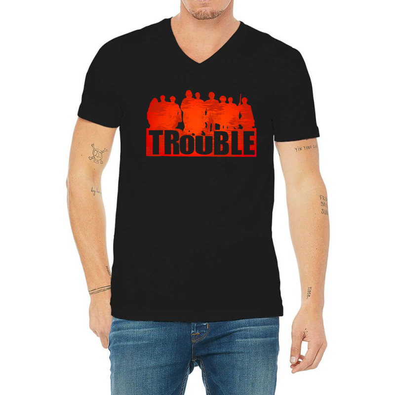 Trouble War V-Neck Tee by Woko Art | Artistshot