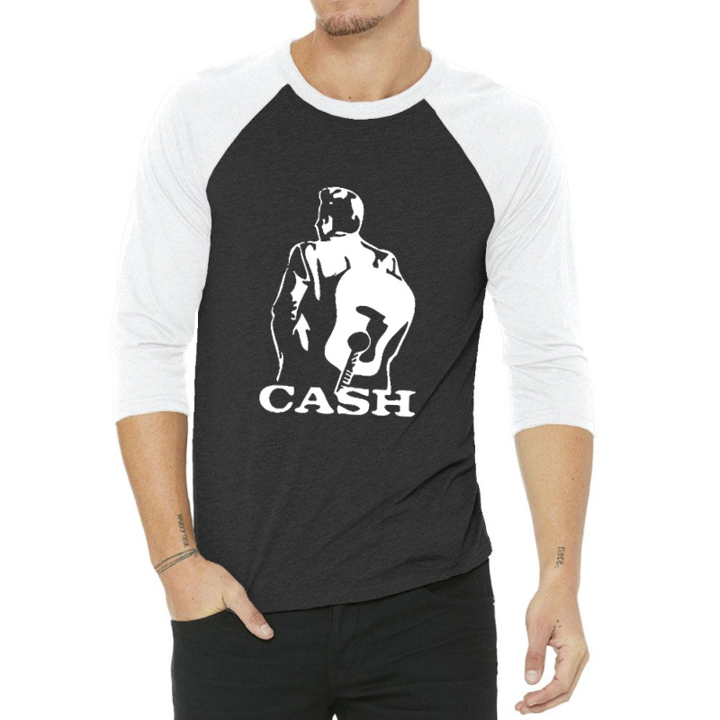 Johnny Cash Guitar 3/4 Sleeve Shirt | Artistshot