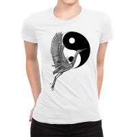 Tai Chi White Crane Yin Yang Qi Gong Illustration T Shirt Ladies Fitted T-shirt | Artistshot