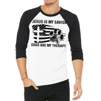 Christian Jesus Is My Savior Dogs Are My Therapy 404 Bibble Jesus 3/4 Sleeve Shirt | Artistshot