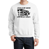 Christian Jesus Is My Savior Dogs Are My Therapy 404 Bibble Jesus Crewneck Sweatshirt | Artistshot