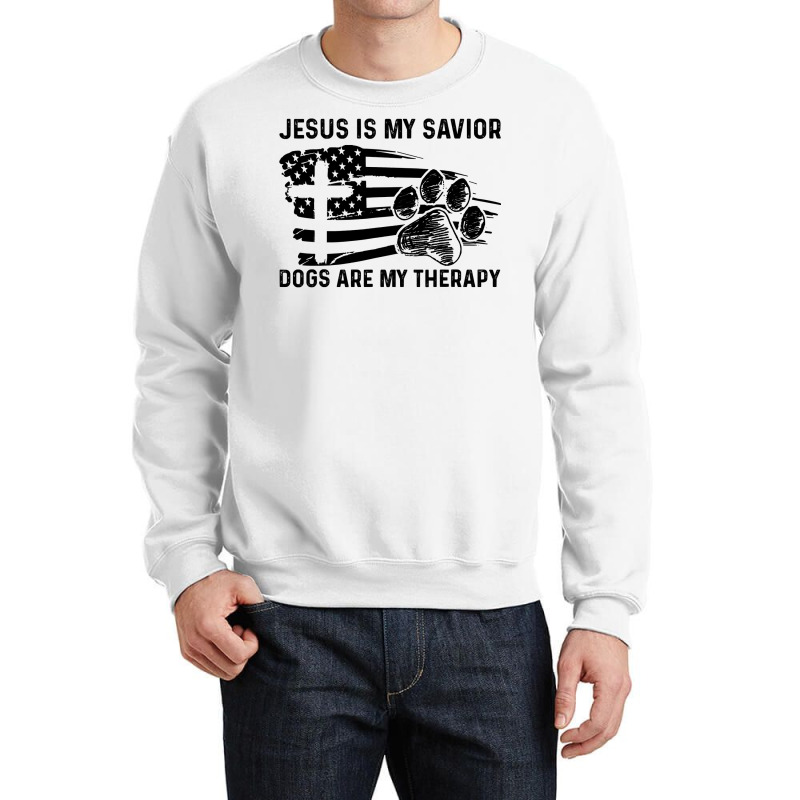 Christian Jesus Is My Savior Dogs Are My Therapy 404 Bibble Jesus Crewneck Sweatshirt by golferu | Artistshot