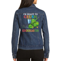 Kids Combine Harvester Back To School I'm Ready To Crush T Shirt Ladies Denim Jacket | Artistshot