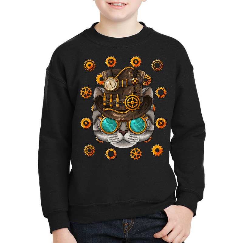 Steampunk American Shorthair T  Shirt Steampunk American Shorthair Cat Youth Sweatshirt by sengeryasmin | Artistshot