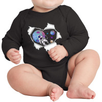 Torn Paper Technology Space Astronaut Long Sleeve Baby Bodysuit | Artistshot