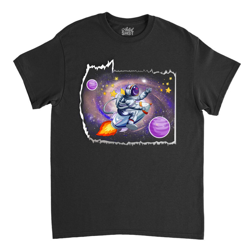 Torn Paper Technology Space Universe Classic T-shirt by Woko Art | Artistshot