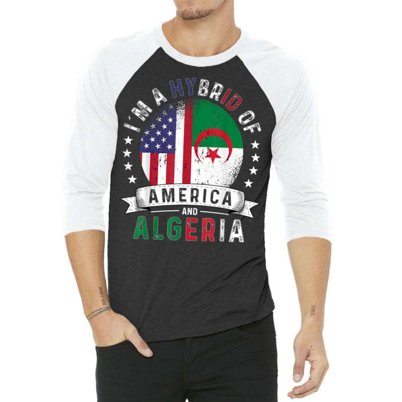 Us Patriot Algeria Flag American Algerian Grown T Shirt 3/4 Sleeve Shirt | Artistshot