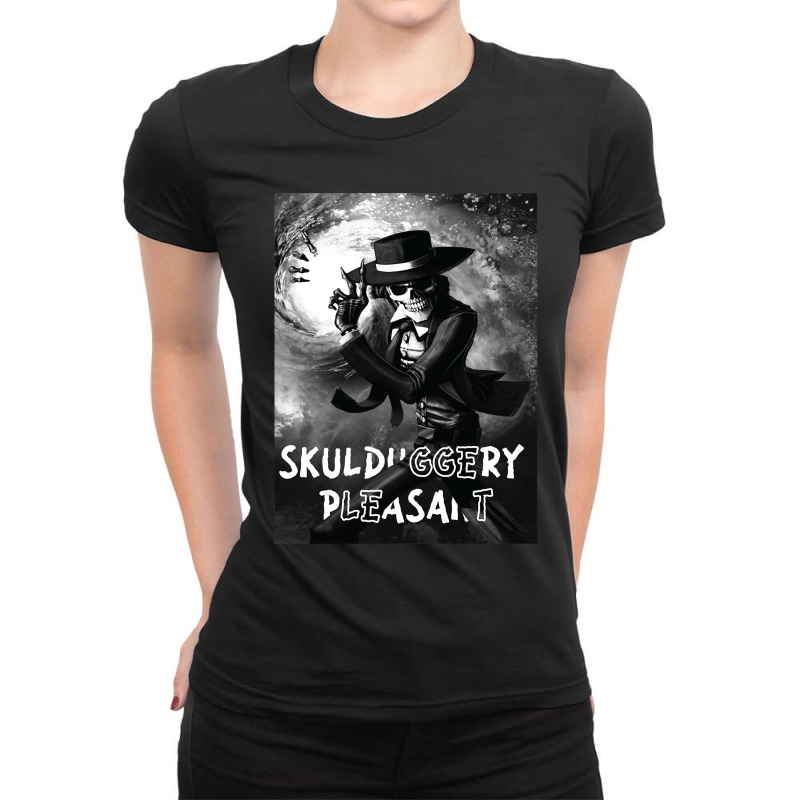 Vintage Retro Skulduggery Poster Ladies Fitted T-Shirt by ArtistConner | Artistshot