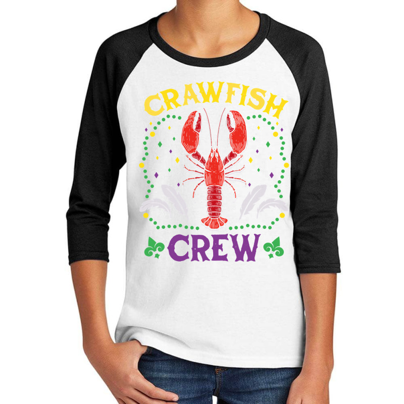 Crawfish Crew Seafood Festival Food Parade Mardi Gras Youth 3/4 Sleeve by bakien89 | Artistshot