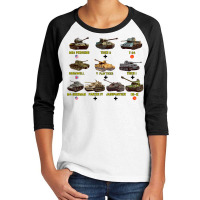 Top Ten Best Ww2 Tanks Panzer Iv Tiger Ii T 34 Pullover Hoodie Youth 3/4 Sleeve | Artistshot