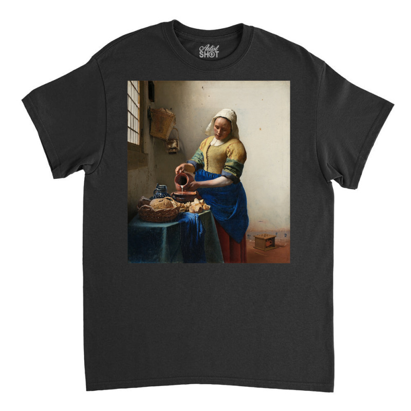 The Milkmaid By Vermeer Art Long Sleeve T Shirt Classic T-shirt by kalerttjay | Artistshot