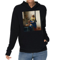 The Milkmaid By Vermeer Art Long Sleeve T Shirt Lightweight Hoodie | Artistshot