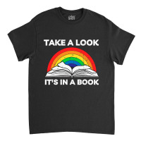 Take A Look It's In A Book Reading Vintage Retro Rainbow Classic T-shirt | Artistshot