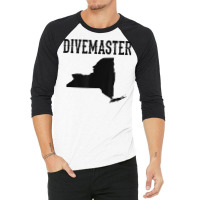 New York Divemaster Scuba Diving Instructor Dive Flag Style T Shirt 3/4 Sleeve Shirt | Artistshot