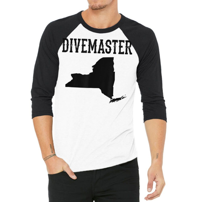 New York Divemaster Scuba Diving Instructor Dive Flag Style T Shirt 3/4 Sleeve Shirt | Artistshot