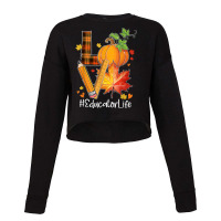 Love Educator Life Fall Leaves Autumn Season Pumpkin T Shirt Cropped Sweater | Artistshot