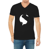 Yin Yang Frenchie Funny V-neck Tee | Artistshot