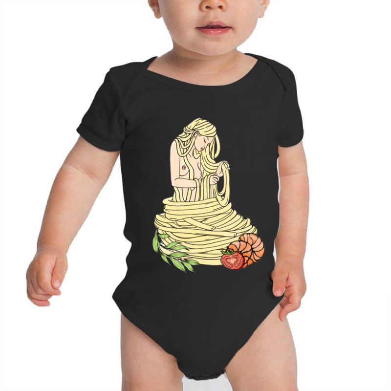 Shrimp Spaghetti Food Baby Bodysuit by janai quana | Artistshot