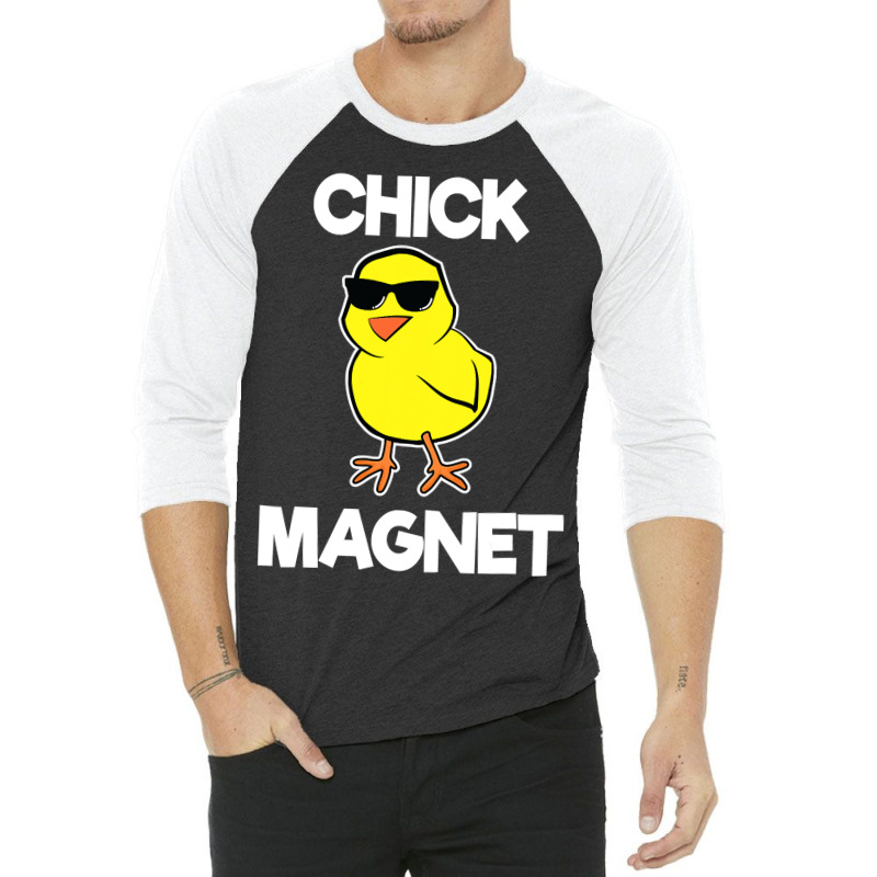 Chick Magnet Shirt Funny Boys Kids Easter Cool Chick T Shirt 3/4 Sleeve Shirt by bakien89 | Artistshot