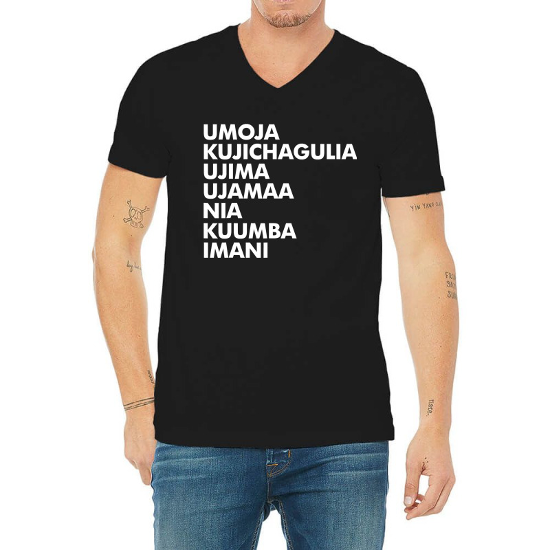 Kwanzaa ,  Seven Principles V-Neck Tee by trokeryth | Artistshot