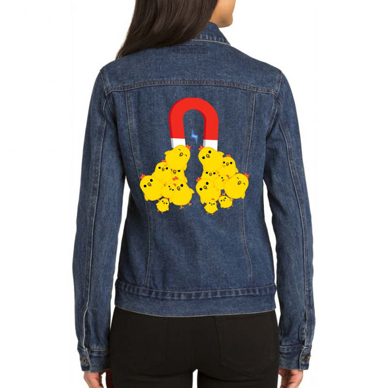 Chicks With Magnet Funny Chick Magnet T Shirt Ladies Denim Jacket by bakien89 | Artistshot