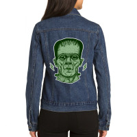 Vintage Graphic  Frankensteins Design Character Birthday Ladies Denim Jacket | Artistshot