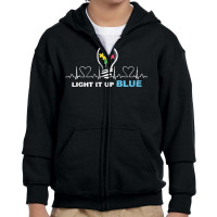 Autism Awareness T  Shirt Light It Up Blue Autism Awareness Tee Autist Youth Zipper Hoodie | Artistshot