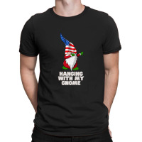 Hanging With My Gnome Garden Dabbing Gnome American Usa Flag Premium T T-shirt | Artistshot