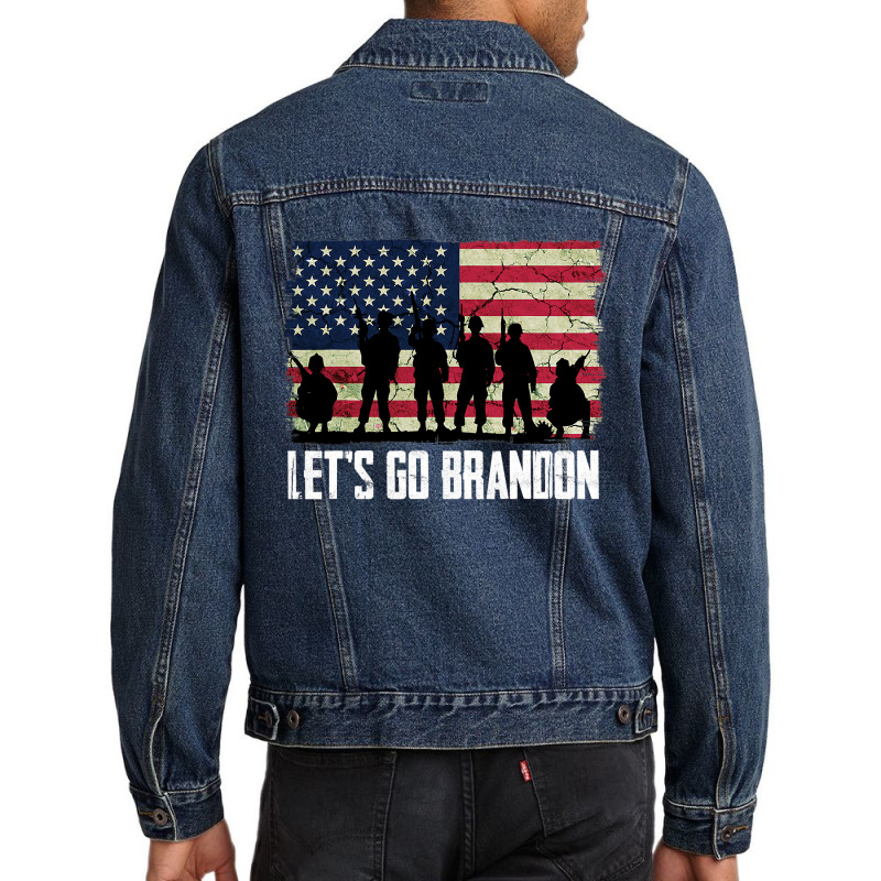 Let’s Go Brandon American Flag Veterans Vintage Men Denim Jacket by trokeryth | Artistshot