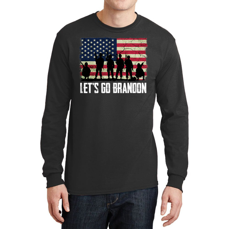 Let’s Go Brandon American Flag Veterans Vintage Long Sleeve Shirts by trokeryth | Artistshot