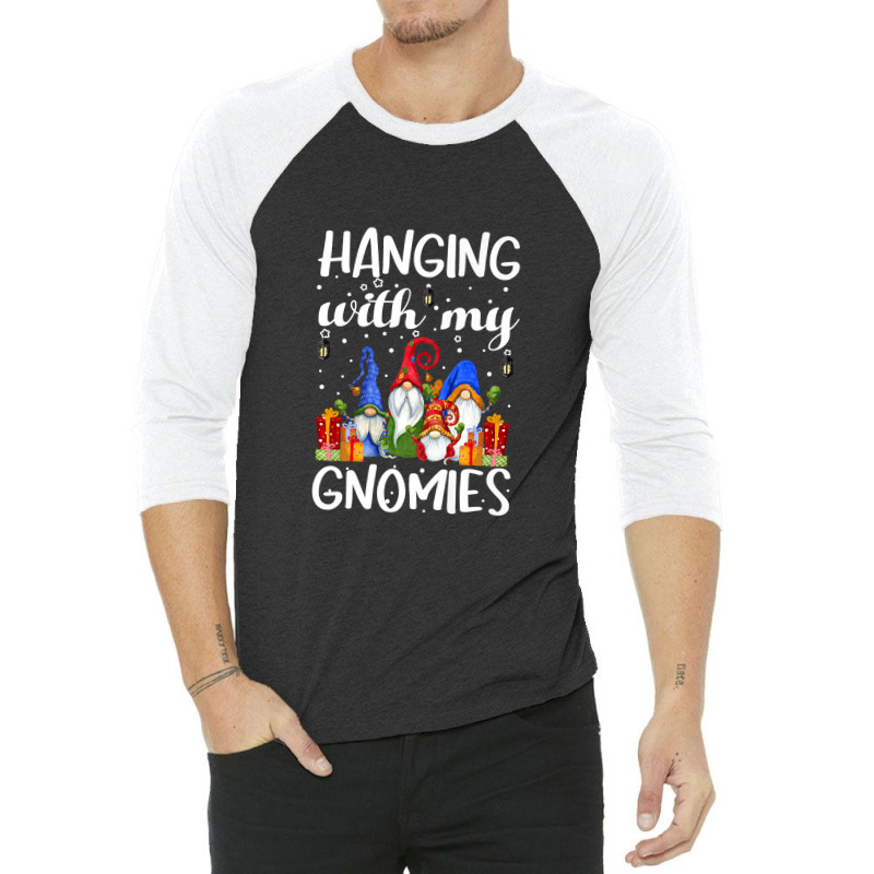 Hanging With My Gnomies Pajama Christmas Gnome Puns Pj Premium T Shirt 3/4 Sleeve Shirt | Artistshot