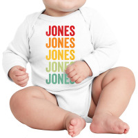 Jones County, Mississippi, Rainbow Text Design T Shirt Long Sleeve Baby Bodysuit | Artistshot