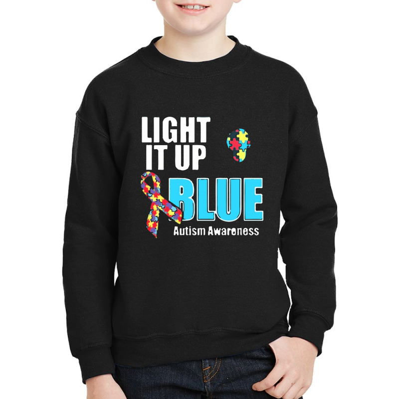 Light It Up Blue For Autism Awareness Youth Sweatshirt by gulatotal | Artistshot