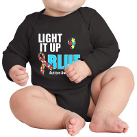 Light It Up Blue For Autism Awareness Long Sleeve Baby Bodysuit | Artistshot