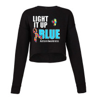 Light It Up Blue For Autism Awareness Cropped Sweater | Artistshot