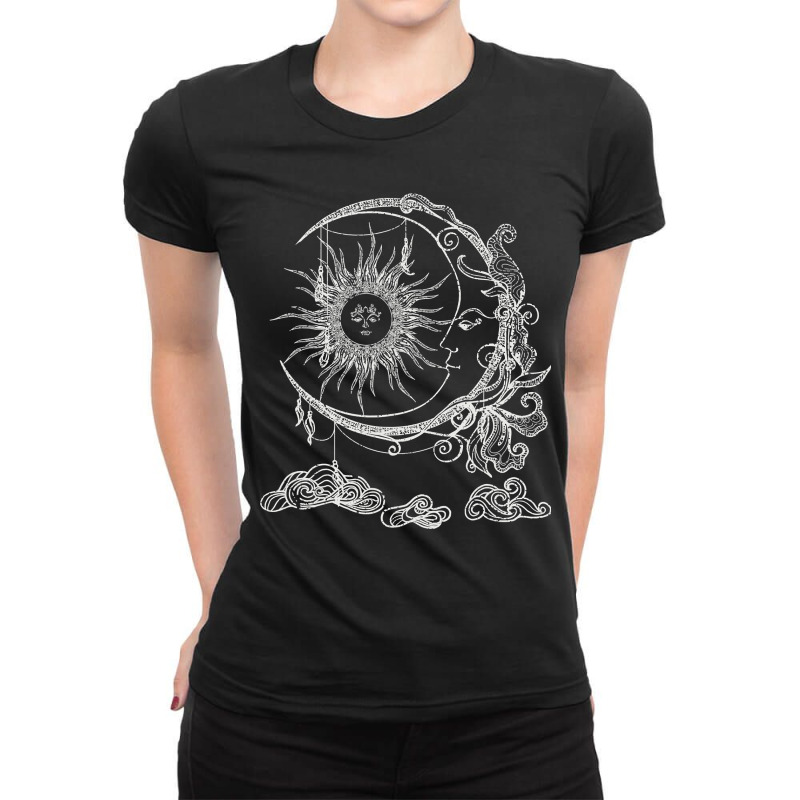 Bohemian Aesthetic Moon Sun Astrology Science Astronomy Ladies Fitted T-Shirt by new121 | Artistshot