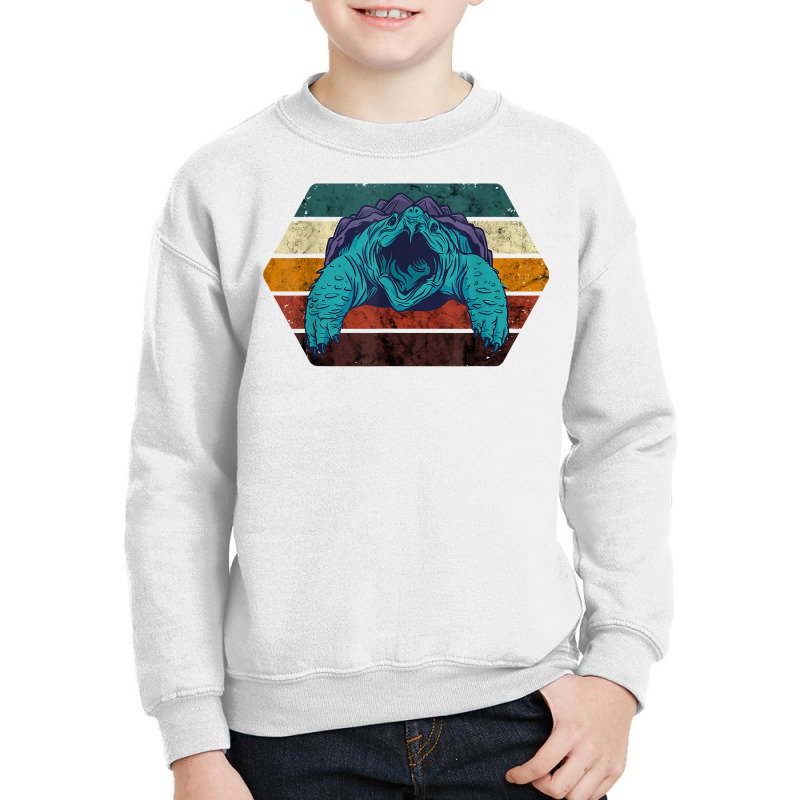 Snapping Turtle Retro Reptile Lover Sea Animal Snap Turtle T Shirt Youth Sweatshirt | Artistshot