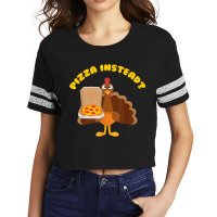 Turkey Lets Have Pizza Instead Funny Thanksgiving T Shirt Scorecard Crop Tee | Artistshot