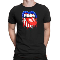 Lips With Vampire Teeth With Lipstick Color T-shirt | Artistshot