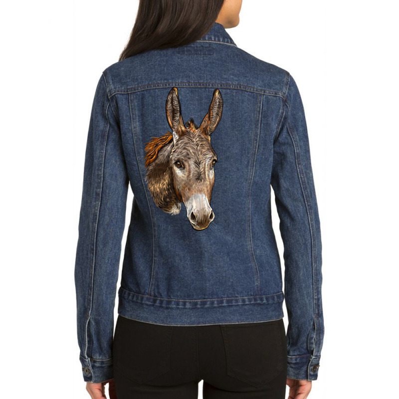 Andalusian Donkey Face Ladies Denim Jacket | Artistshot