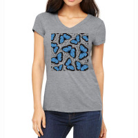 Bluemorphopar T  Shirt Blue Morpho Butterfly 3 T  Shirt Women's V-neck T-shirt | Artistshot