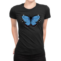 Bluemorphopar T  Shirt Blue Morpho Butterfly T  Shirt Ladies Fitted T-shirt | Artistshot