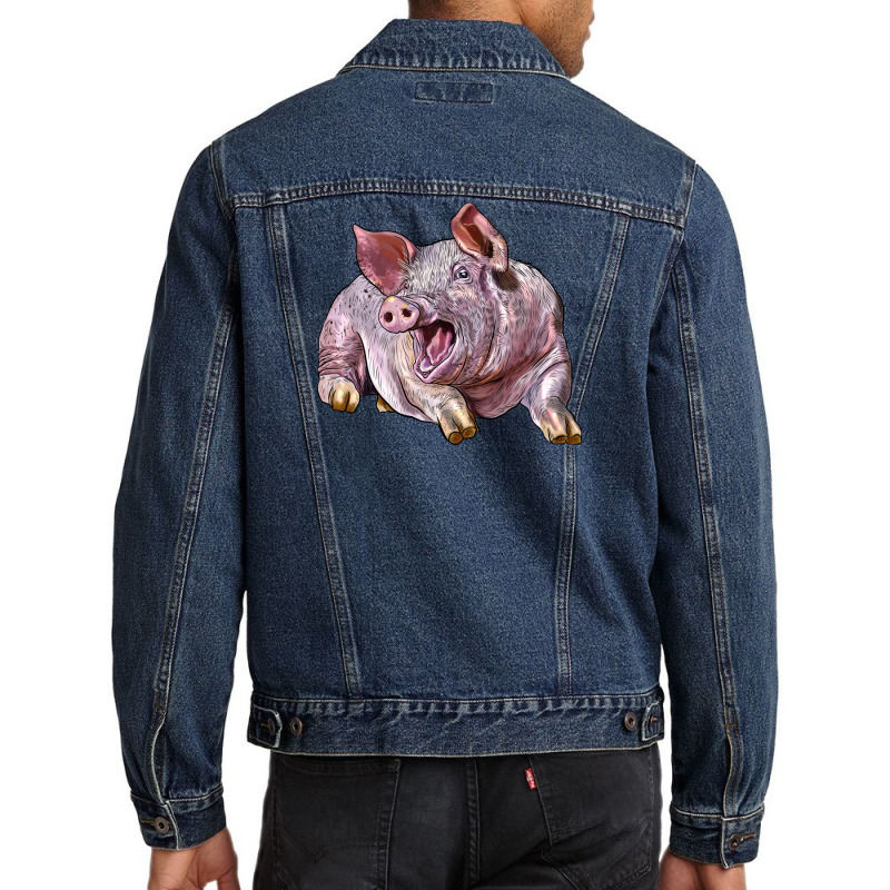 Landrace Pig Men Denim Jacket by LillyAllenDesigns | Artistshot