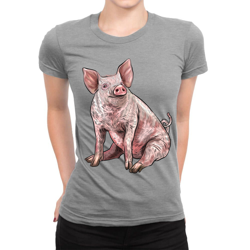 American Yorkshire Pig Ladies Fitted T-Shirt by LillyAllenDesigns | Artistshot