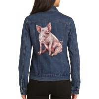 American Yorkshire Pig Ladies Denim Jacket | Artistshot