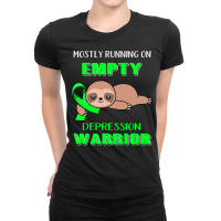 Depression Awareness T  Shirt Mostly Running On Empty Depression Warri Ladies Fitted T-shirt | Artistshot