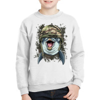 Dolphin Military Soldier Veterans Day Marine Biology Dolphin T Shirt Youth Sweatshirt | Artistshot