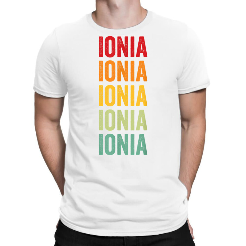 Ionia County, Michigan, Rainbow Text Design T Shirt T-shirt | Artistshot